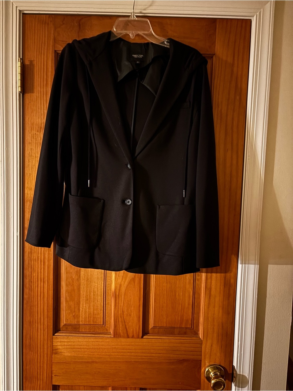 Classic simply Vera Vera Wang M Black Hooded Blazer Jacket - Women